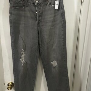 Woman  Gray Distressed Jeans